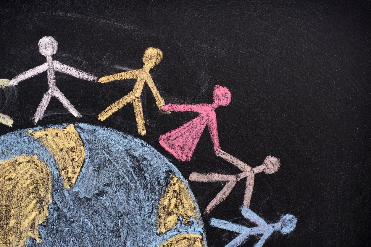 People around the globe representing global education